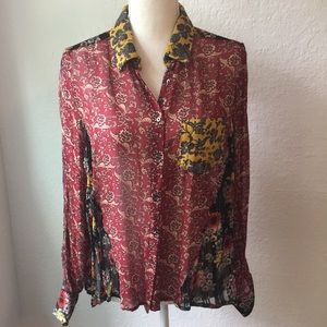 NWT Zara Women Multi Color Floral Blouse